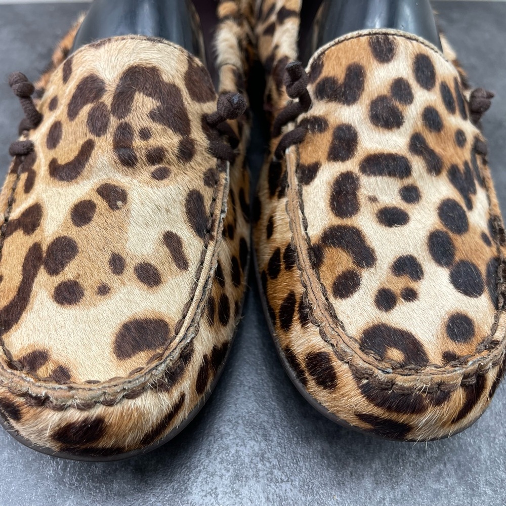 Hush Puppies Ceil Women’s Shoes Brown 11 M Cheetah Print Fur Ballet Flat Loafers - Picture 4 of 16